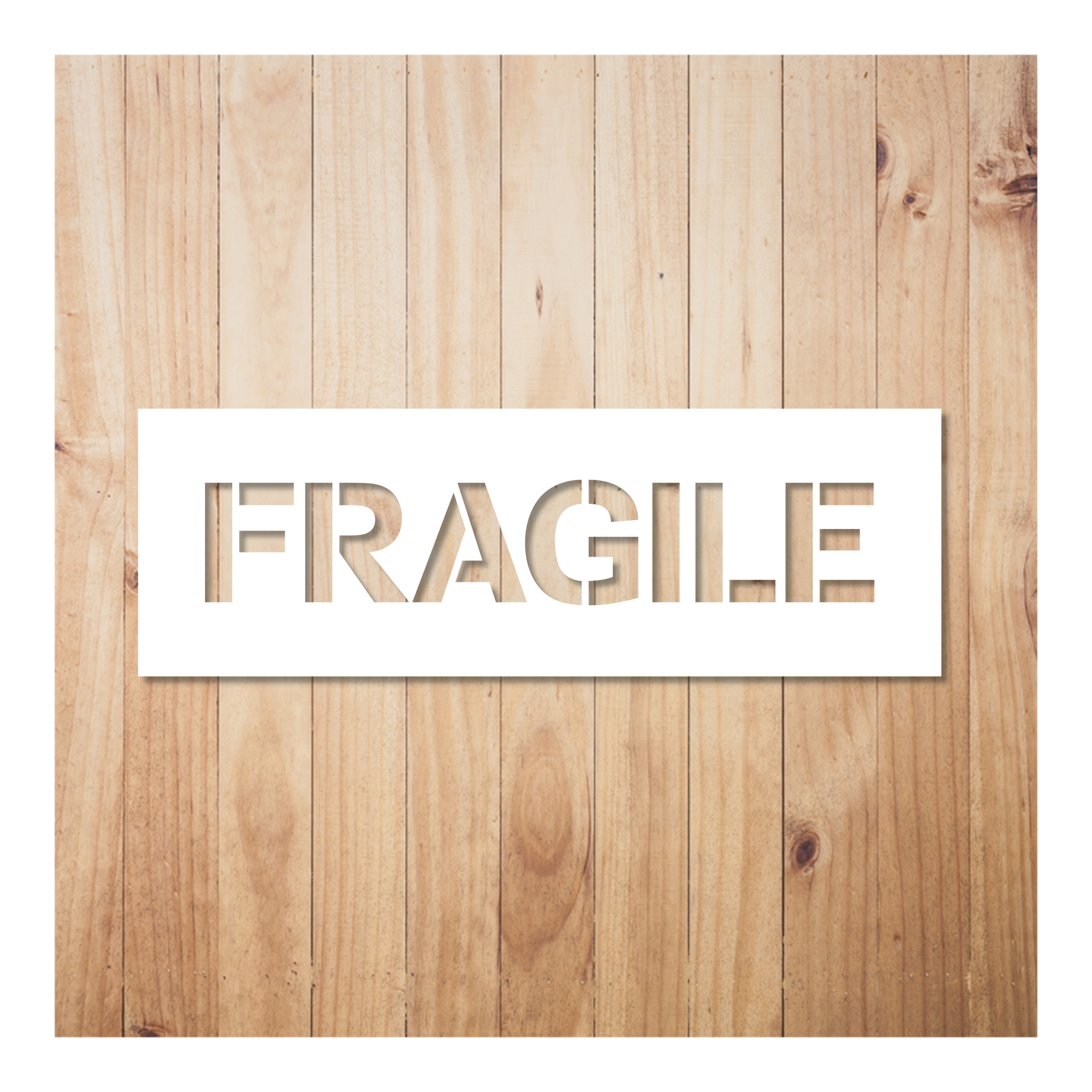 Sjabloon 300x100mm, "Fragile", Cargo