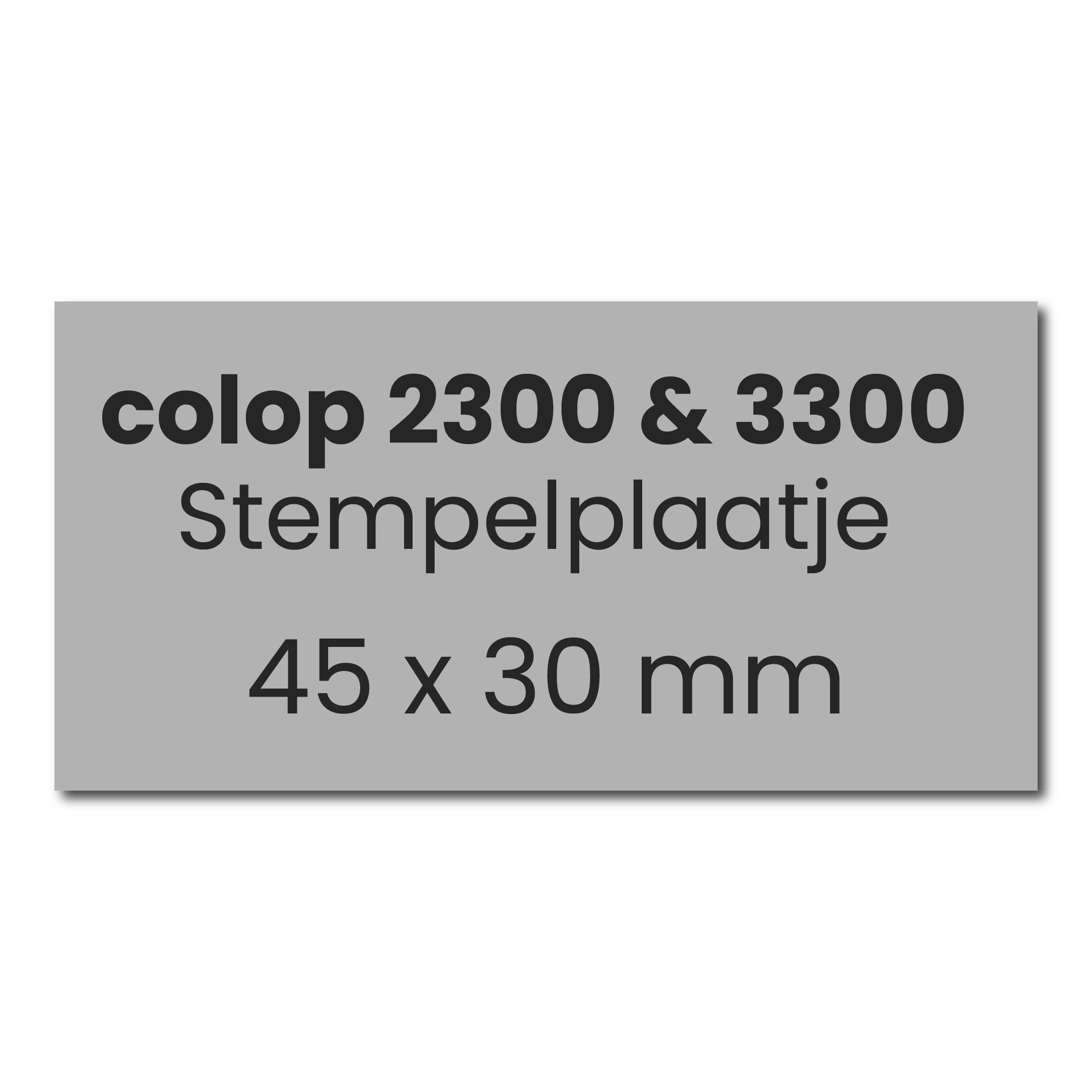 Tekstplaatje Colop 2300 & 3300