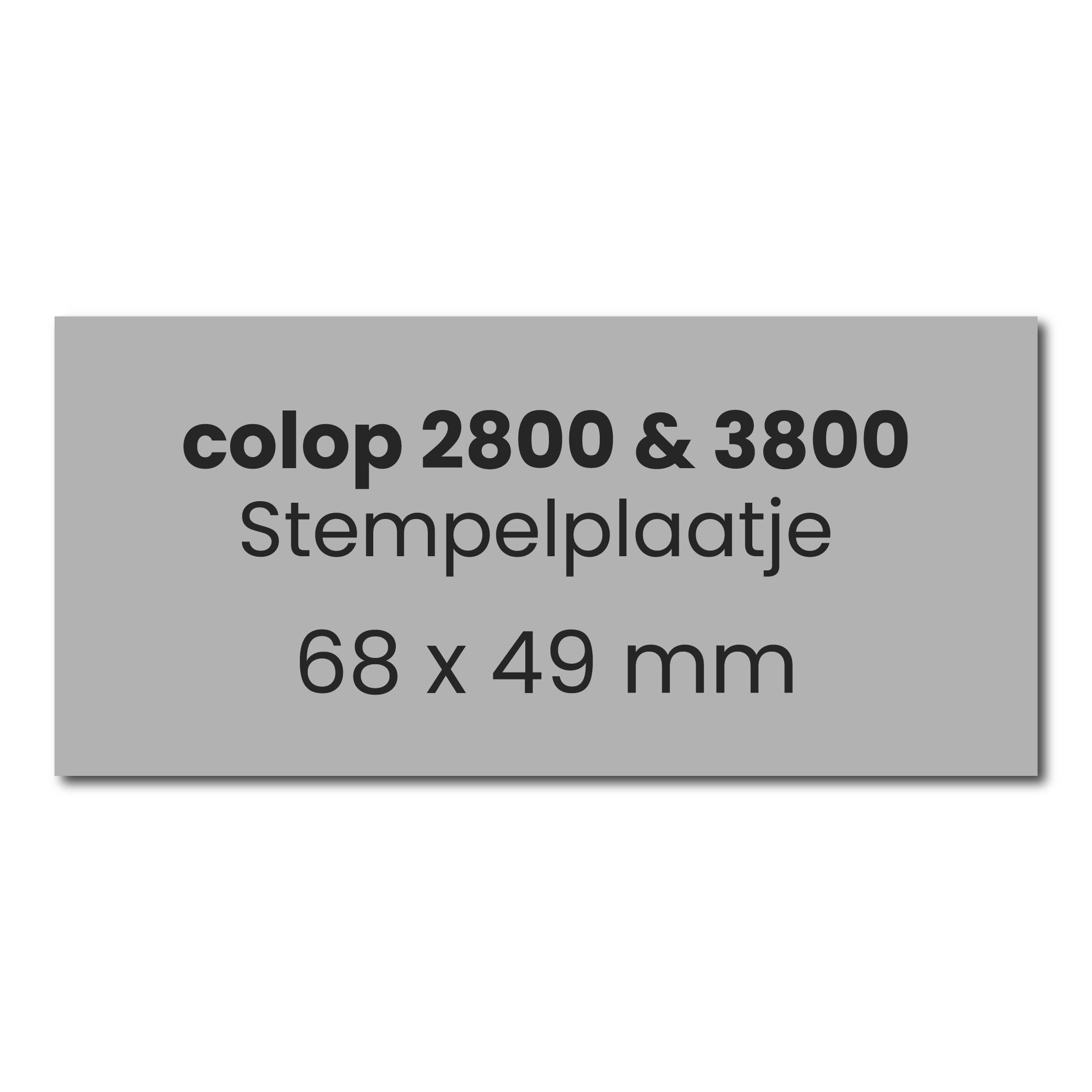 Tekstplaatje Colop Classic 2800 en 3800