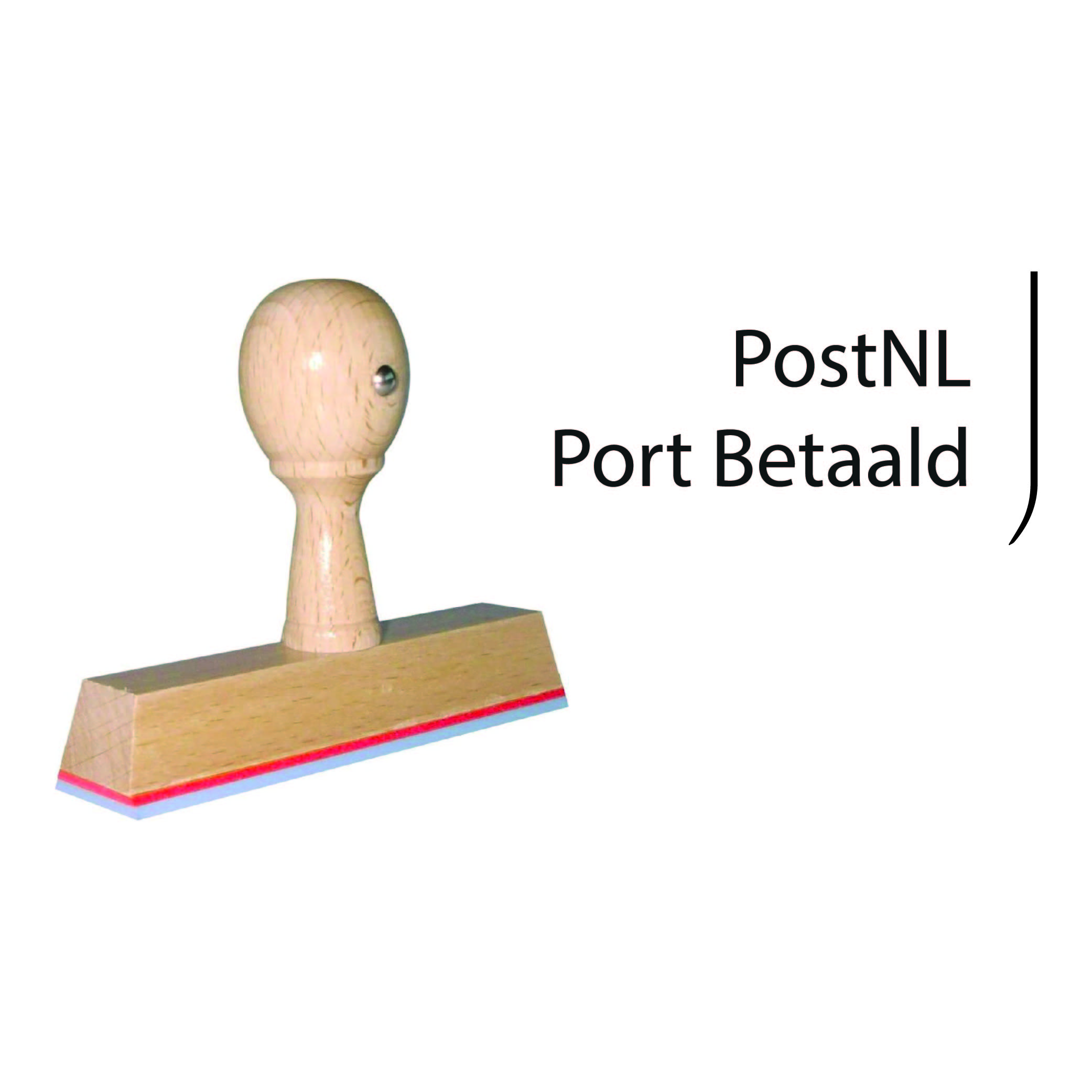 Port Betaald Stempel PostNL - Nationaal - Hout met Tekst